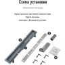 Душевой трап GAPPO G85007-5, 70*500 мм, сатин