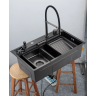 Многофункциональная мойка для кухни GAPPO GS7547-19 оружейная сталь