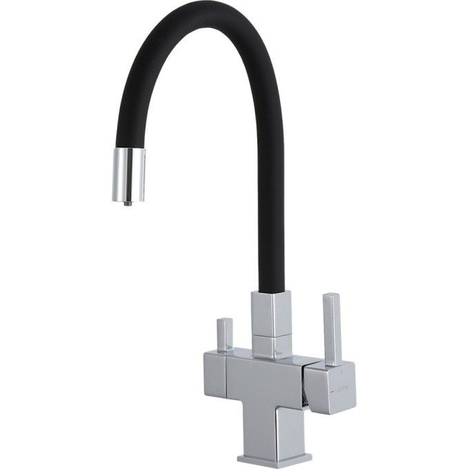 Смеситель для кухни GAPPO G4395-30 с гибким изливом, черный/хром