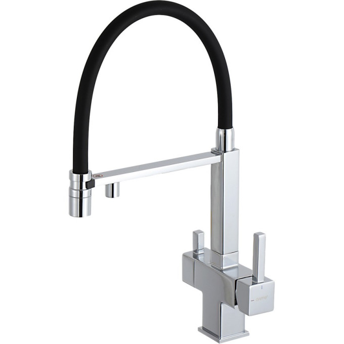 Смеситель для кухни GAPPO G4395-50 с гибким изливом, черный/хром