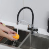 Смеситель для кухни GAPPO G4395-60 с гибким изливом, черный/хром
